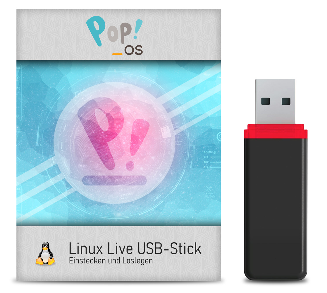 Pop!_OS Linux Betriebssystem auf 32 GB USB 3.0 Stick