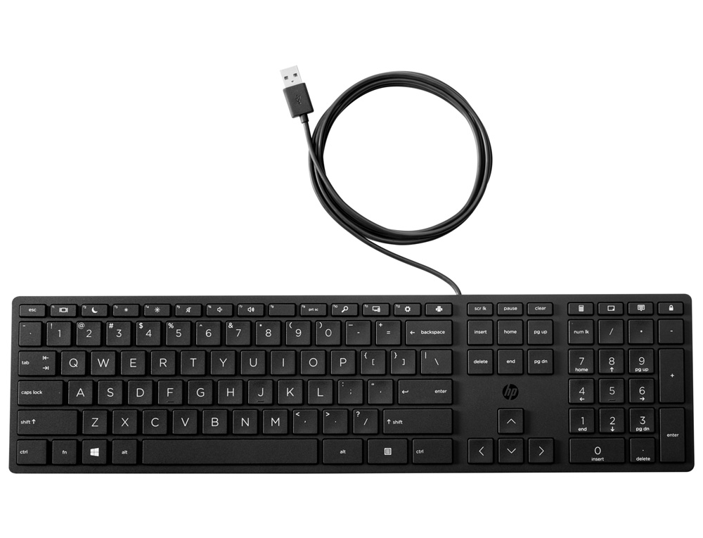 HP Keybord 320K / USB Tastatur - QWERTY - Englisches Tastatur Layout - Schwarz
